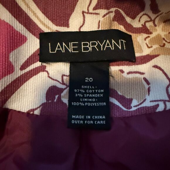Lane Bryant Floral Long Jacket 20 Pink Purple Lightweight Cotton Lined Boho - Picture 11 of 12